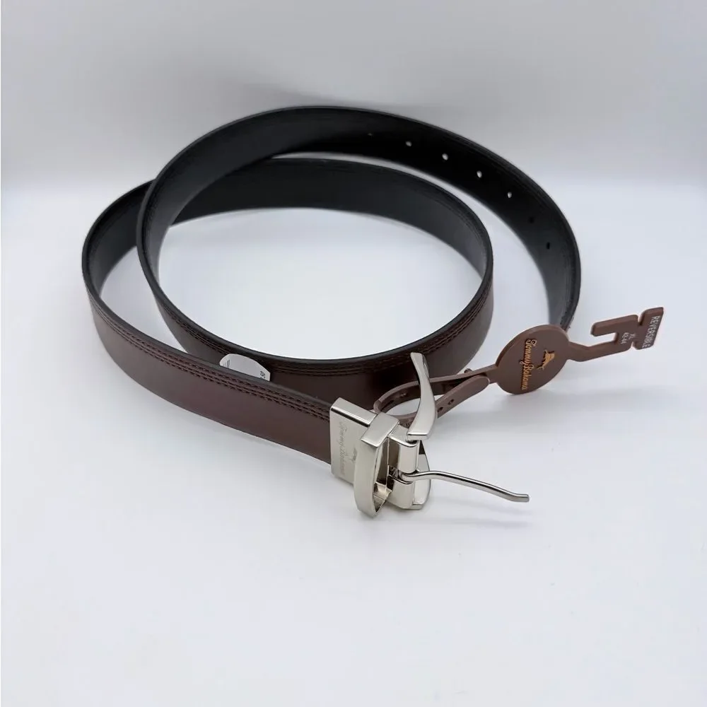 NWT Tommy Bahama Reversible Brown/Black Leather Men’s Belt Size XL 42-44